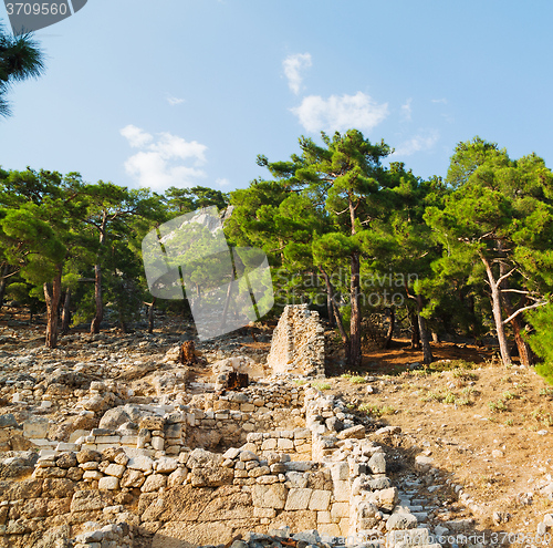 Image of  ruins stone and theatre in  antalya  arykanda turkey asia sky a