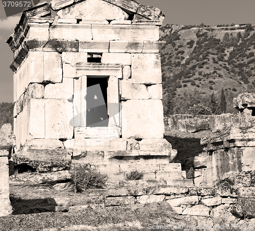 Image of and the roman temple history pamukkale    old construction in as