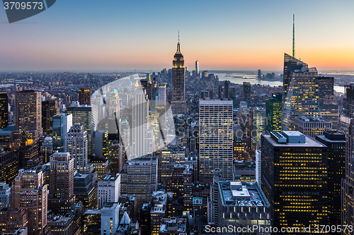 Image of New York City Manhattan downtown skyline.