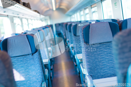 Image of Blue train interior