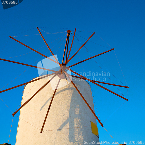 Image of old mill in santorini greece europe  and the sky