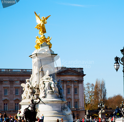 Image of england  historic   marble and statue in old city of london 