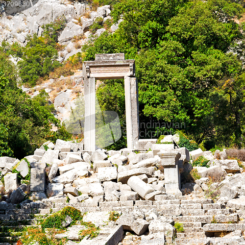 Image of  anatolia heritage ruins   from the hill in asia turkey termesso