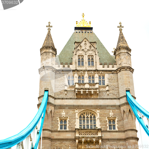 Image of london tower in england old bridge and the cloudy sky