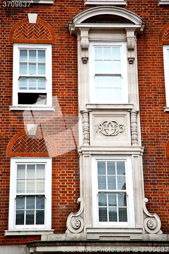 Image of in europe cold red brick c   historical window