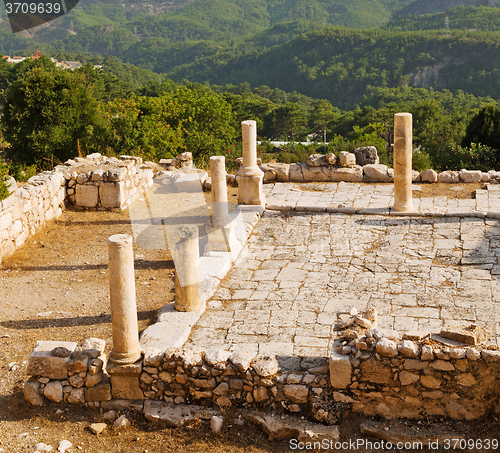 Image of  ruins stone and theatre in  antalya  arykanda turkey asia sky a