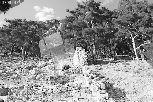 Image of  ruins stone and theatre in  antalya  arykanda turkey asia sky a