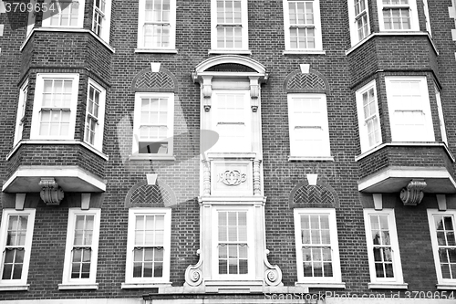 Image of window in europe london old red brick wall and      historical 