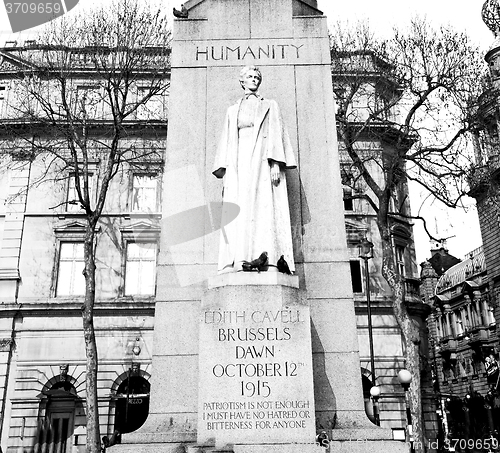 Image of england  historic   marble and statue in old city of london 