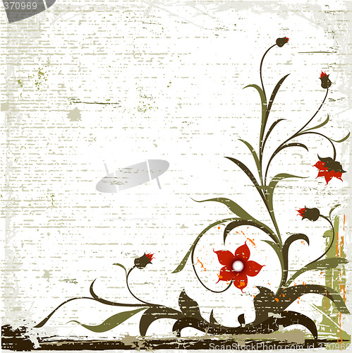 Image of grunge floral composition