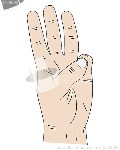 Image of Hand with three fingers up