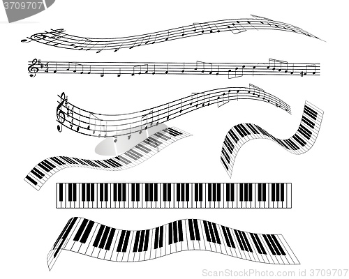 Image of different keyboard for piano