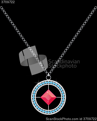 Image of Necklace with stones and chain