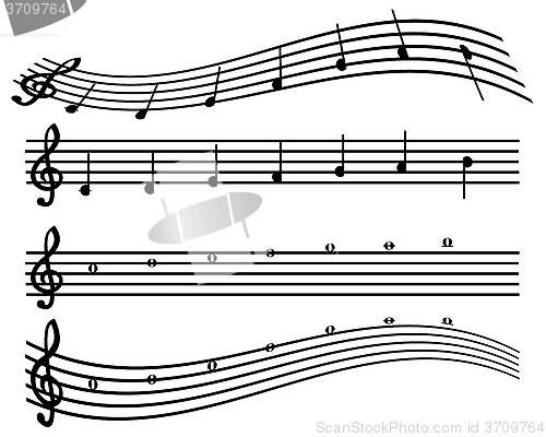 Image of notes for music