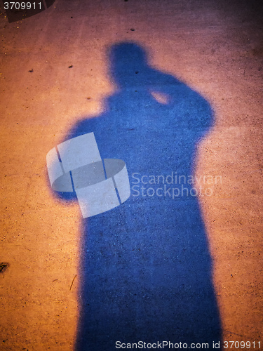 Image of Shadow of person at night