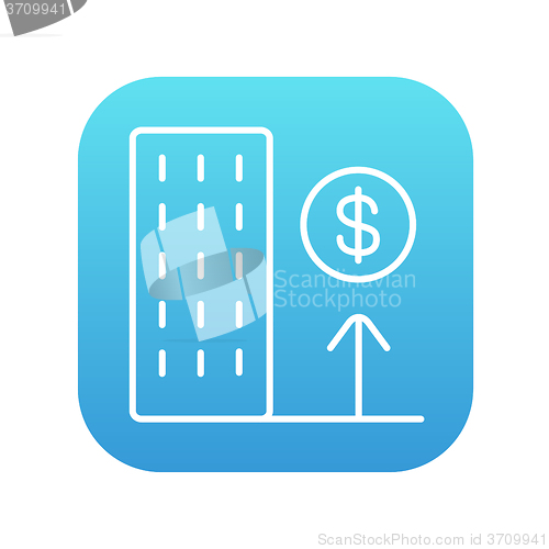 Image of Growth of real estate market line icon.