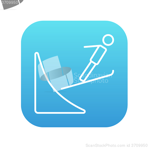 Image of Ski jumping line icon.