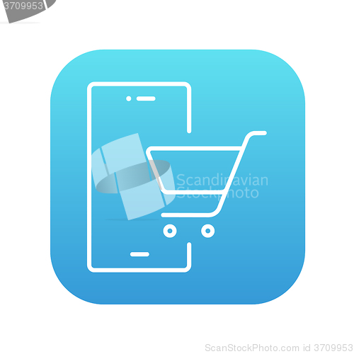 Image of Online shopping line icon.