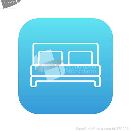 Image of Double bed line icon.