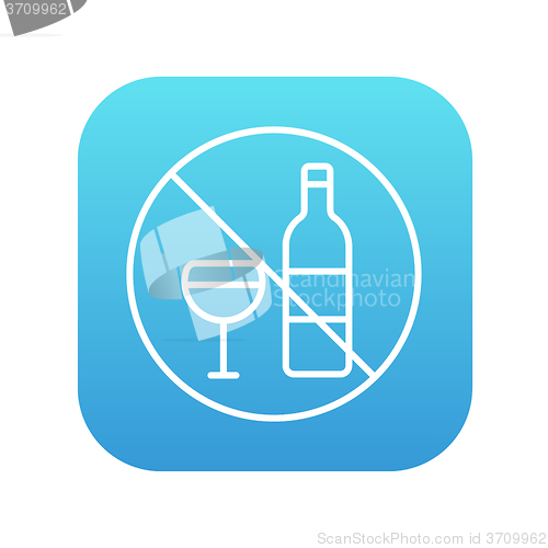 Image of No alcohol sign line icon.