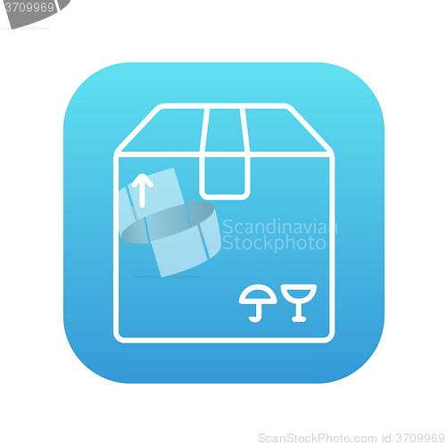 Image of Carton package box line icon.