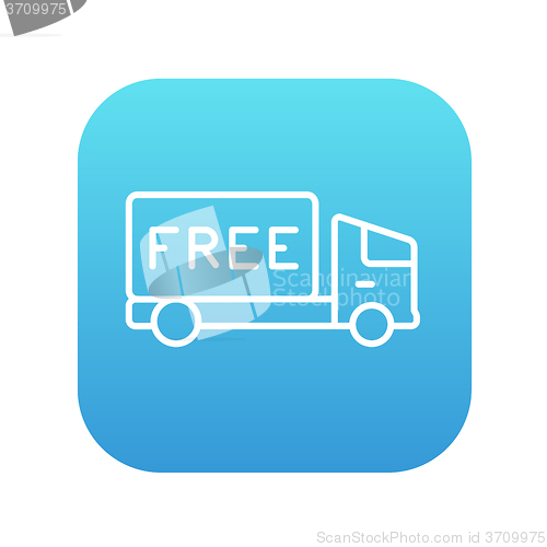 Image of Free delivery truck line icon.