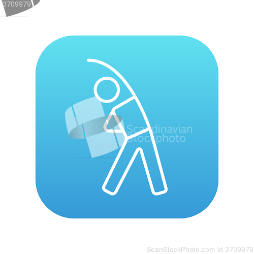 Image of Man making exercises line icon.