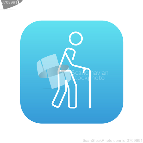 Image of Man with cane line icon.