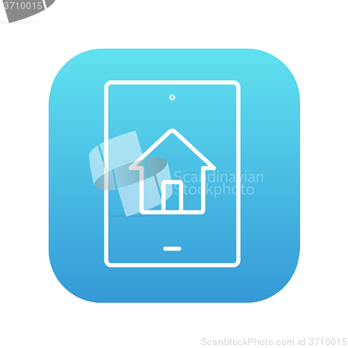 Image of Property search on mobile device line icon.