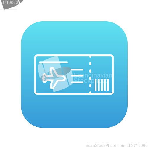 Image of Flight ticket line icon.