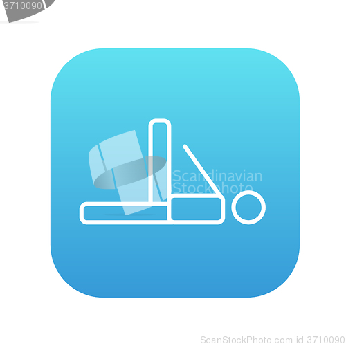 Image of Man making exercises line icon.