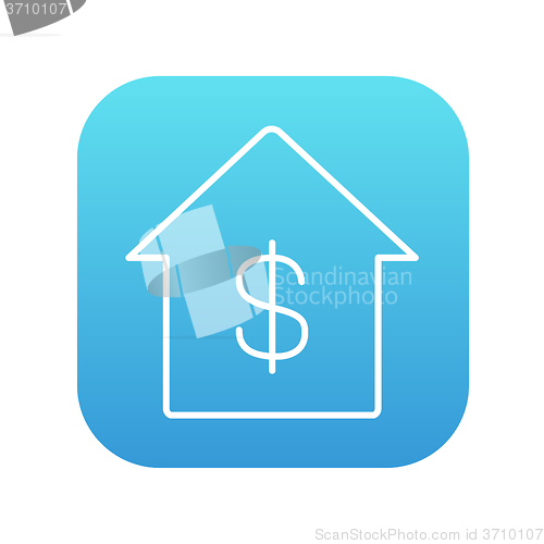 Image of House with dollar symbol line icon.