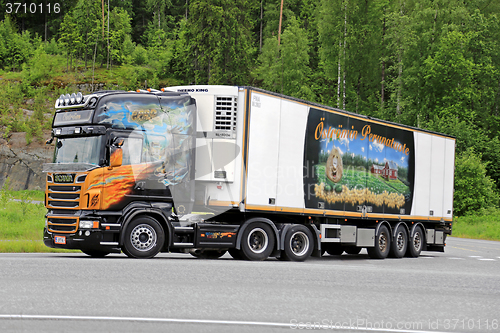 Image of Scania V8 Temperature Controlled Semi Hauls Frozen Food