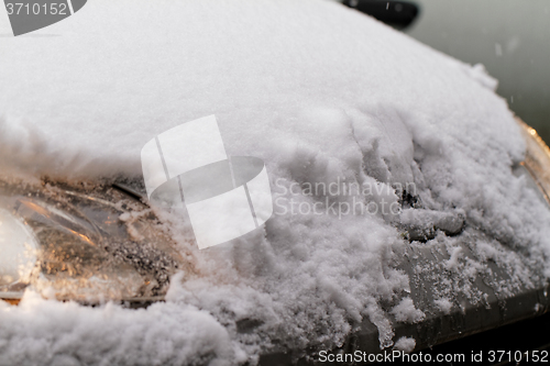 Image of Snowy car