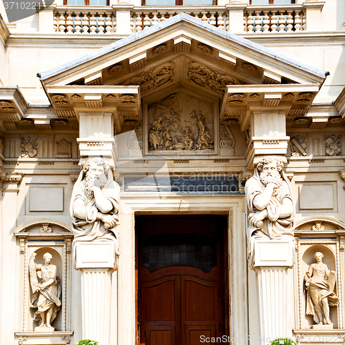 Image of column old architecture in italy europe milan religion       and