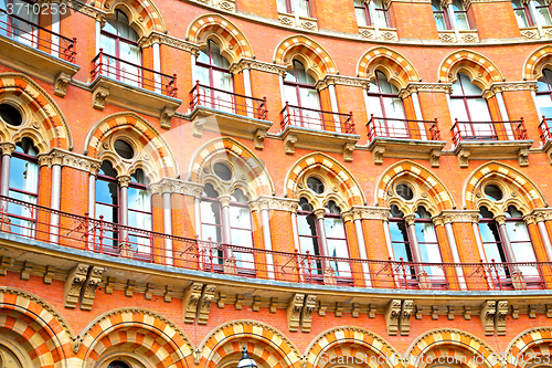 Image of old architecture in  windows and    wall