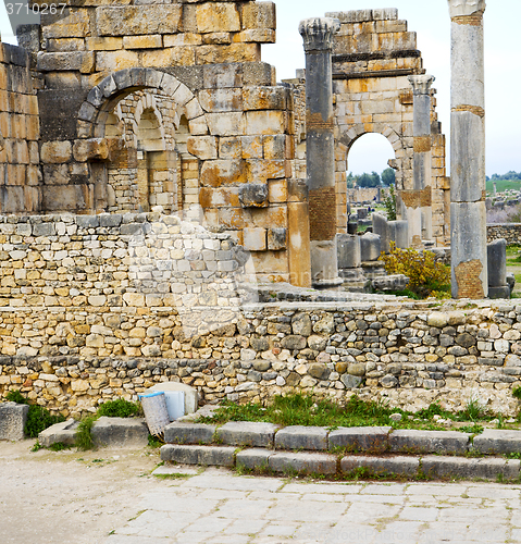 Image of volubilis in morocco africa the old roman deteriorated monument 