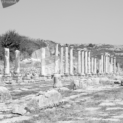 Image of  in  perge old construction asia turkey the column  and the roma