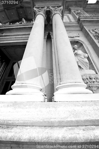 Image of abstract old column in the  country  of europe italy and marble 