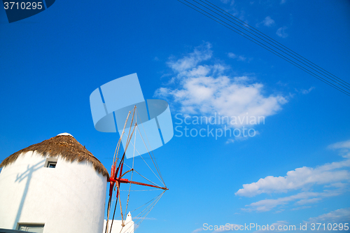 Image of old mill in santorini greece europe  sky