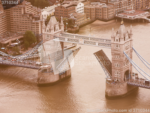 Image of Retro looking Aerial view of London
