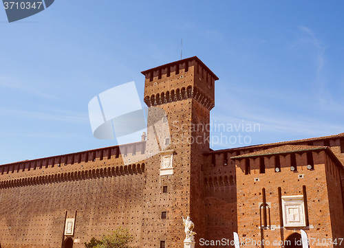 Image of Retro look Castello Sforzesco Milan