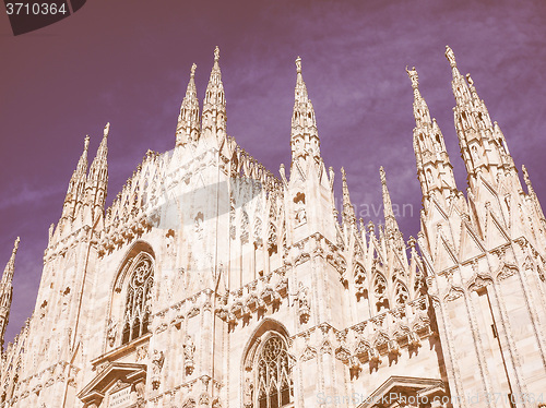Image of Retro looking Milan Cathedral