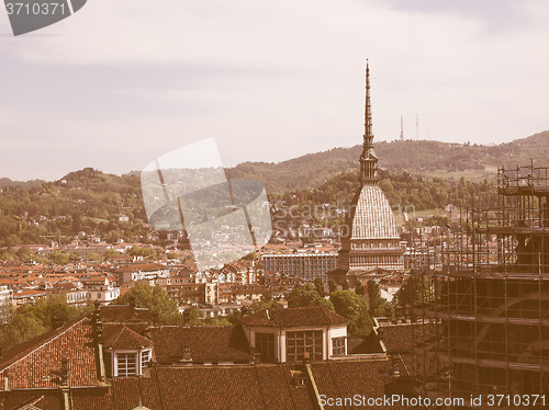 Image of Retro looking Mole Antonelliana Turin