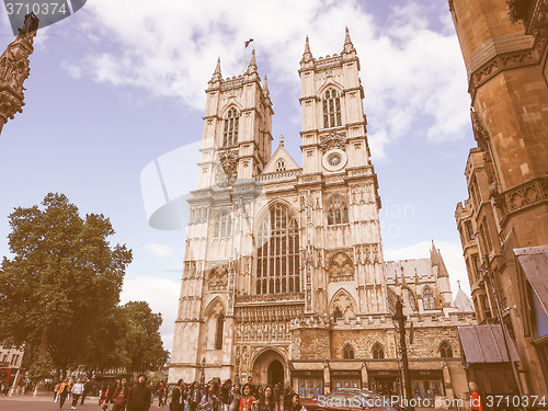 Image of Retro looking Westminster Abbey in London