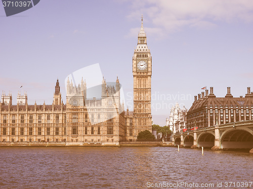 Image of Retro looking Houses of Parliament in London