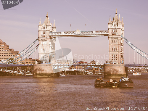 Image of Retro looking Tower Bridge in London