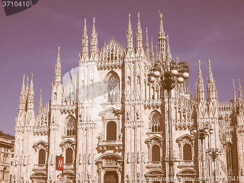 Image of Retro looking Milan Cathedral