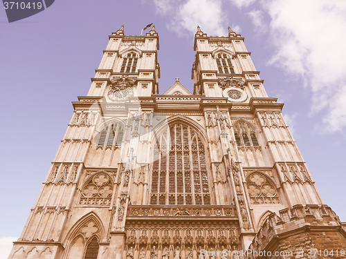 Image of Retro looking Westminster Abbey in London