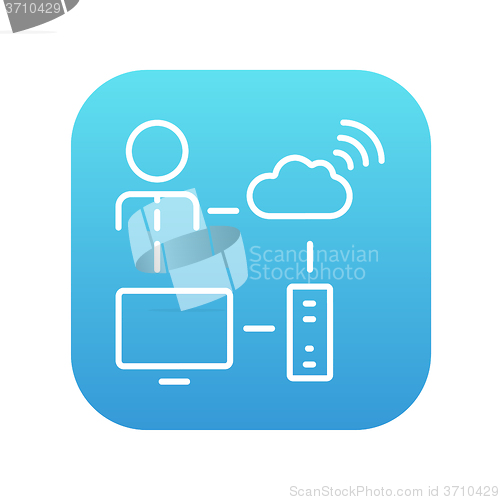 Image of Cloud computing line icon.